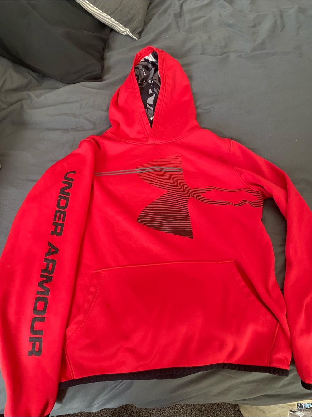 Under Armour Red Men's Crewneck Hoodie with Black Logo